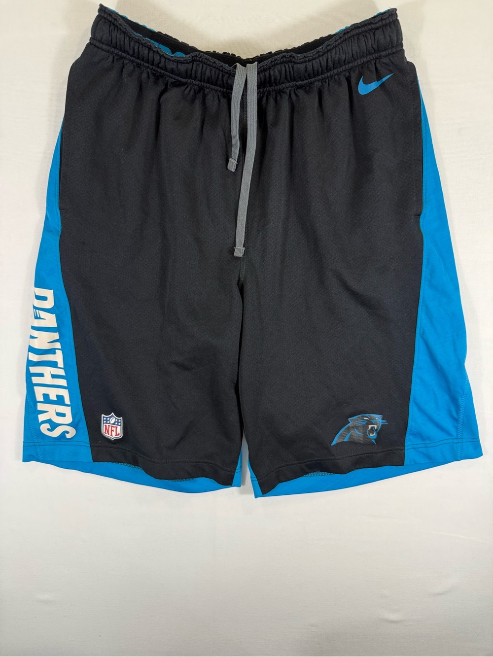 Nike Black and Blue Carolina Panthers Mesh Team Shorts